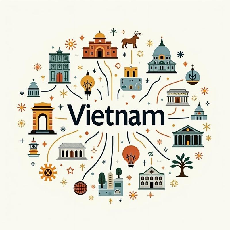 Hình ảnh minh họa sự đa dạng và liên ngành trong nghiên cứu Việt Nam học, kết nối lịch sử, văn hóa, kinh tế